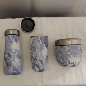S'well Blue Granite Set includes cup, bowl and 16 oz traveler bottle